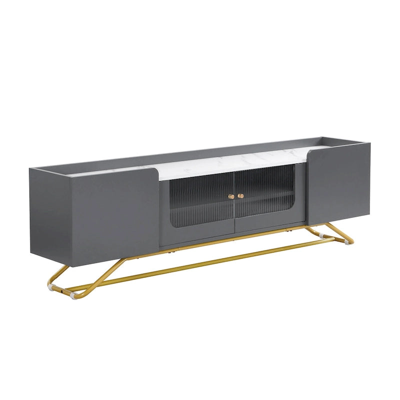 TV-Konsole mit goldenem Gestell