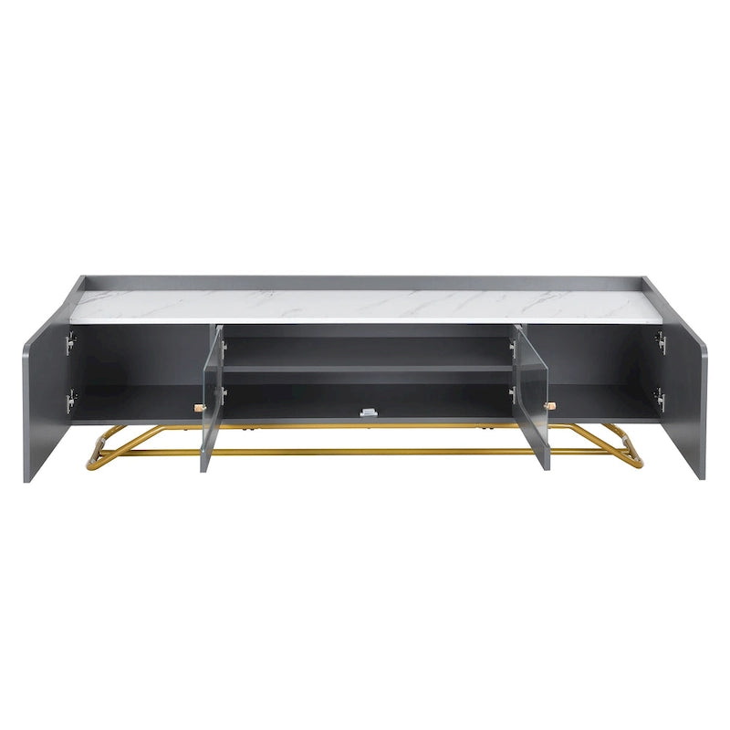 TV-Konsole mit goldenem Gestell