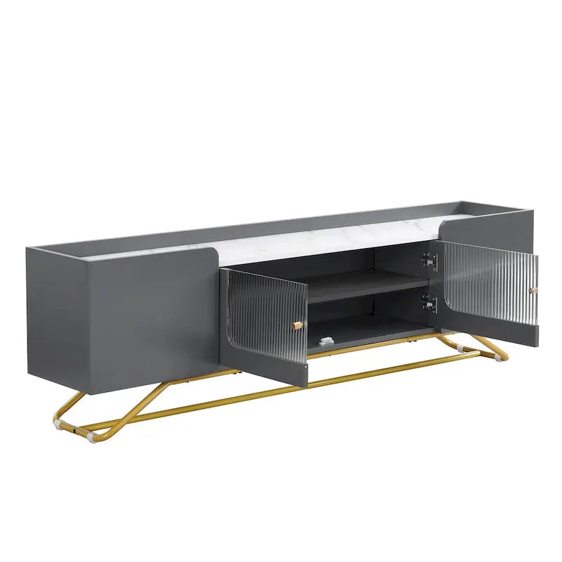 TV-Konsole mit goldenem Gestell