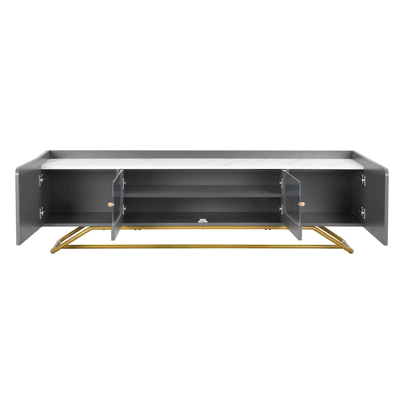 TV-Konsole mit goldenem Gestell
