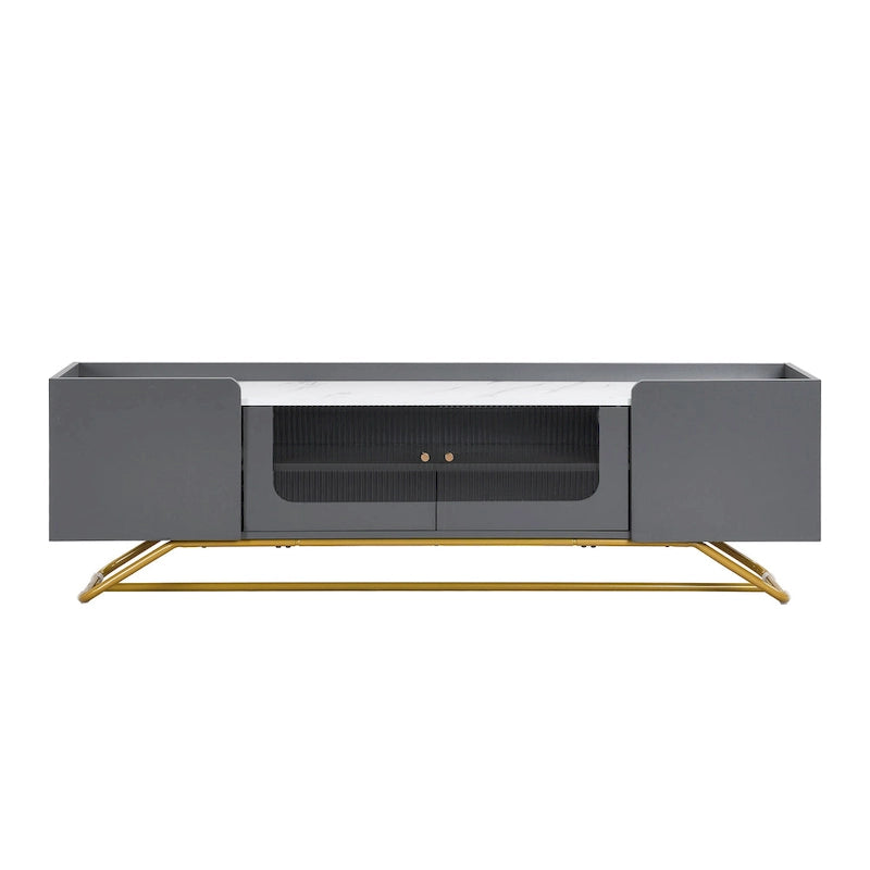 TV-Konsole mit goldenem Gestell