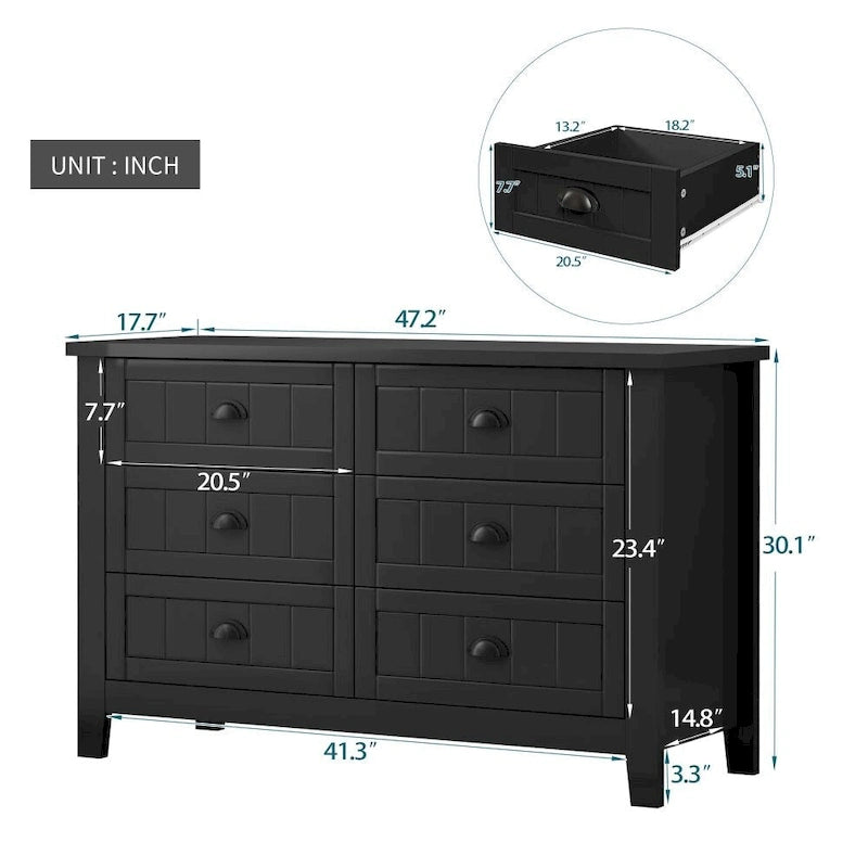 Schubladenkommode Barschrank Beistellschrank, Anrichte Sideboard, Massivholzrahmen, Kunststofftürverkleidung, Retro-Muschelgriff