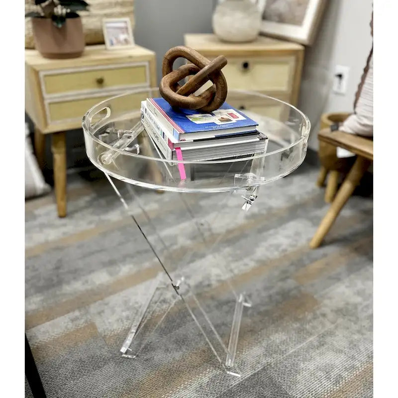 DesignStyles Runder klappbarer Acryl-Serviertisch