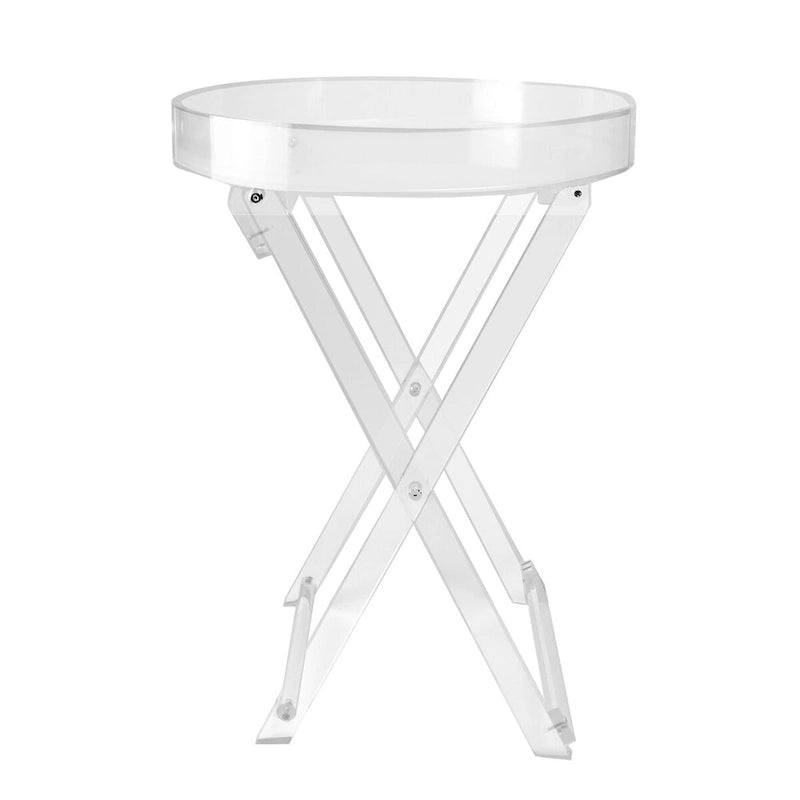 DesignStyles Runder klappbarer Acryl-Serviertisch