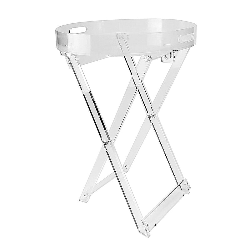 DesignStyles Runder klappbarer Acryl-Serviertisch