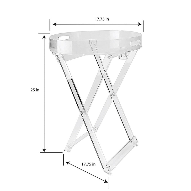 DesignStyles Runder klappbarer Acryl-Serviertisch