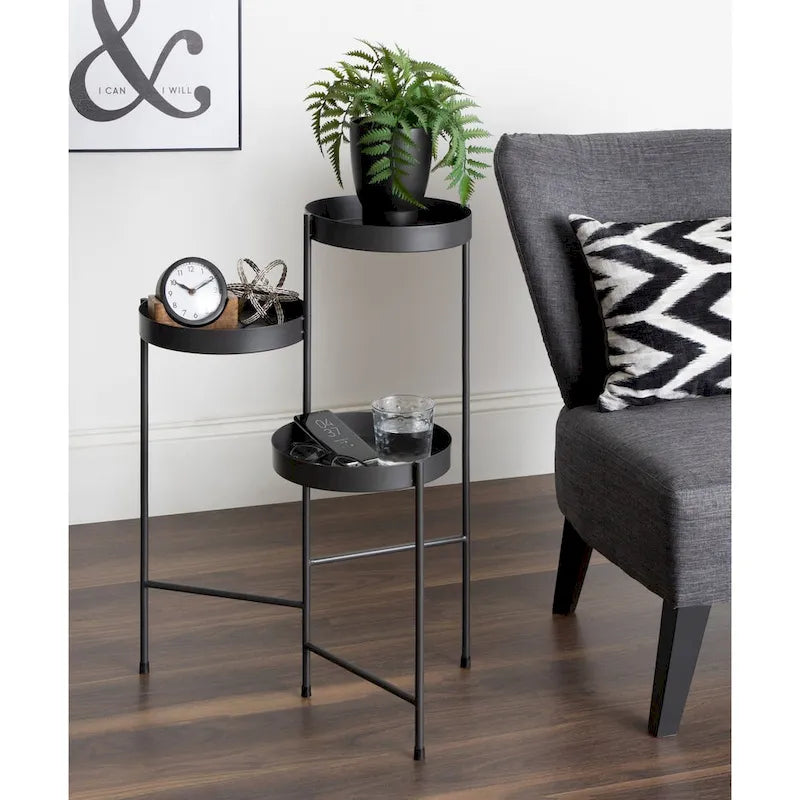 Kate and Laurel Finn Metall 3-stufiger moderner Pflanzenständer - 16x21x30
