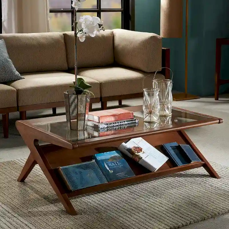 Rocket Coffee Table w/Tempered GlassModern Accent table ,for Living Room Bedroom Studio, Comfy Living Room table Comfy Reading