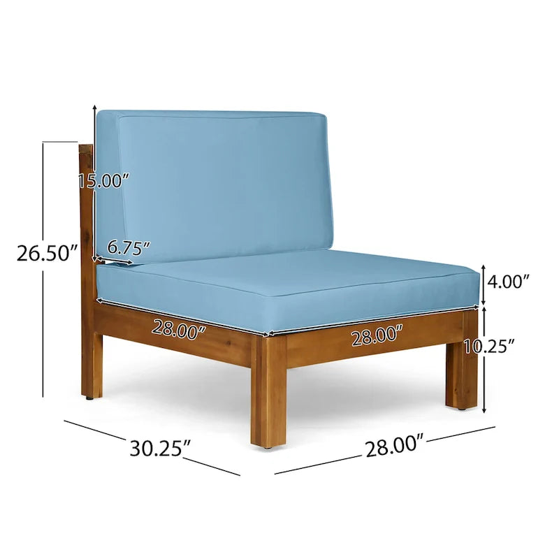 Brava 6-teiliges Loungeset aus Akazienholz von Christopher Knight Home für den Außenbereich