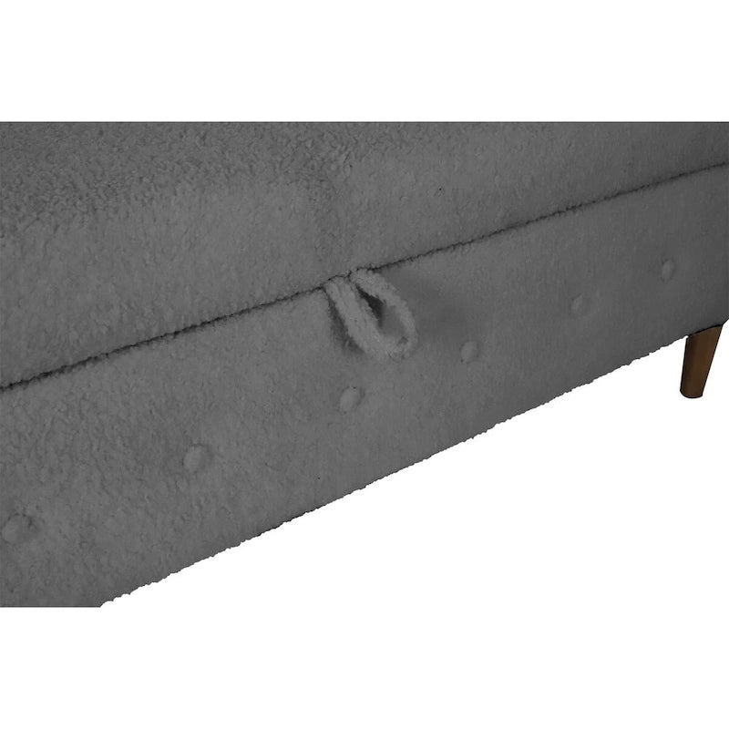 Sitzbank für Schlafzimmer, am Fußende des Bettes, mit gerollten Armlehnen, Samt-Ottomane, lange Bank