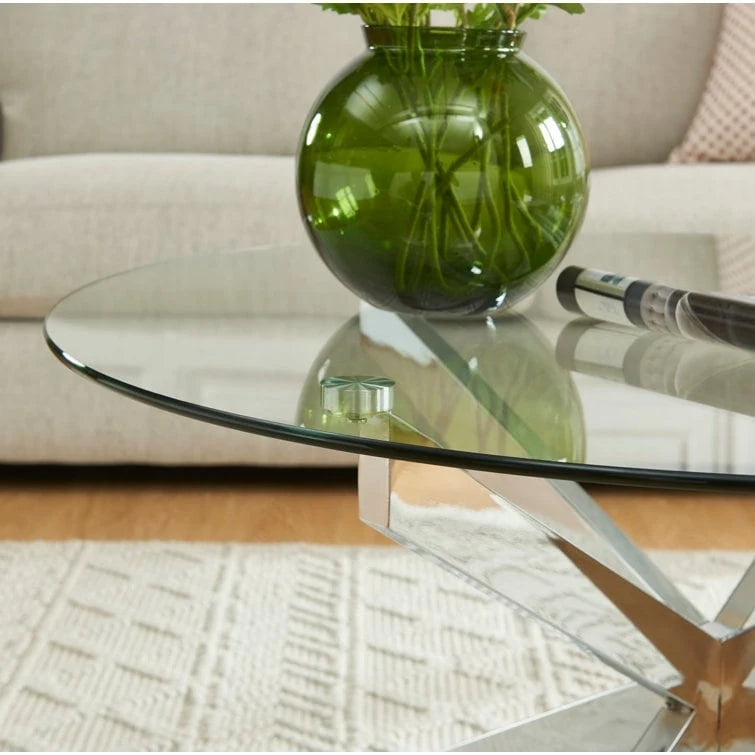 35.4 Runder Couchtisch mit Glasplatte
