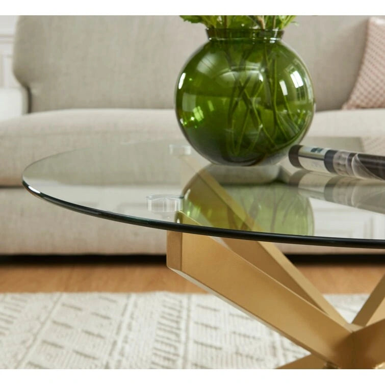 35.4 Runder Couchtisch mit Glasplatte