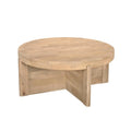 Milton Couchtisch aus massivem Holz, rund