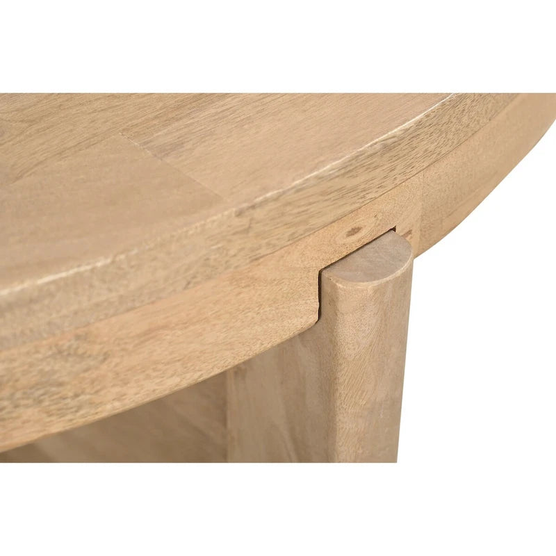 Milton Couchtisch aus massivem Holz, rund