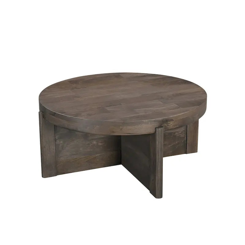 Milton Couchtisch aus massivem Holz, rund