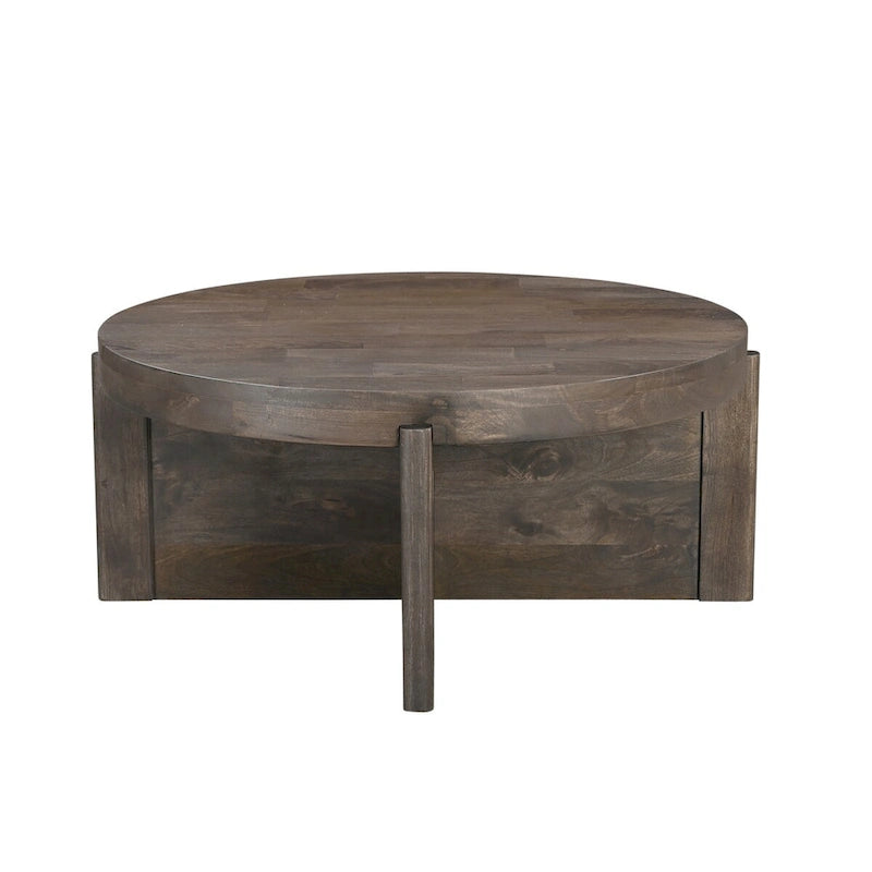 Milton Couchtisch aus massivem Holz, rund