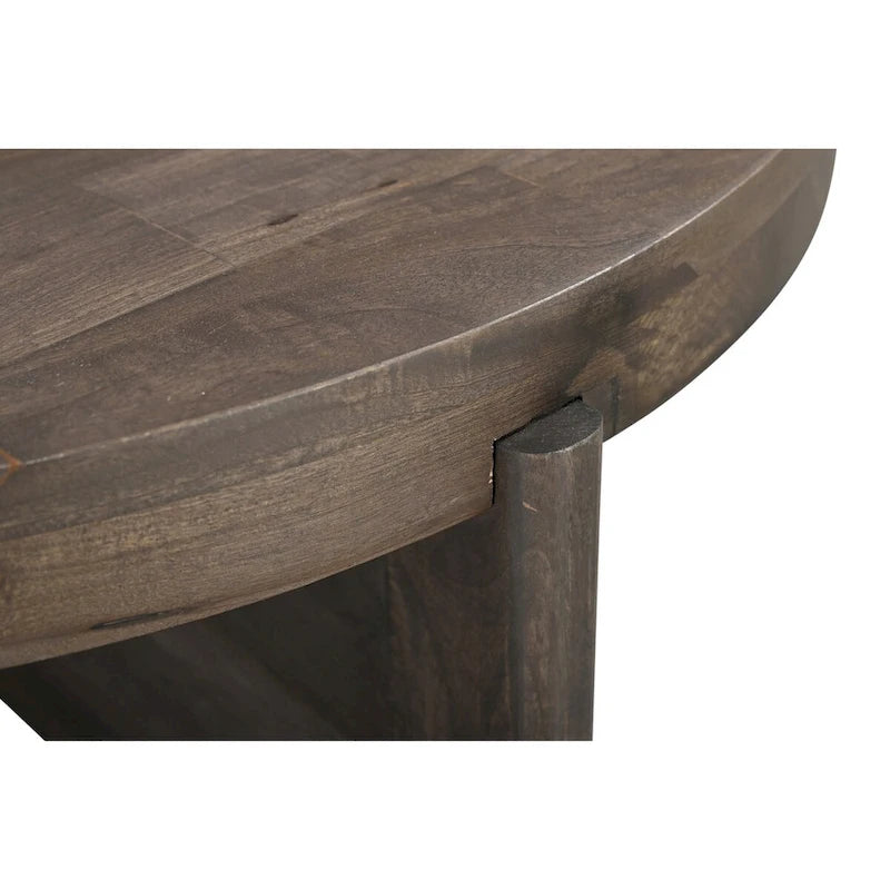 Milton Couchtisch aus massivem Holz, rund