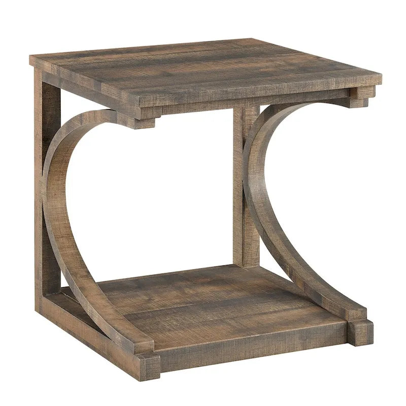 Einzigartiger Couchtisch aus Massivholz mit Ablagefach
