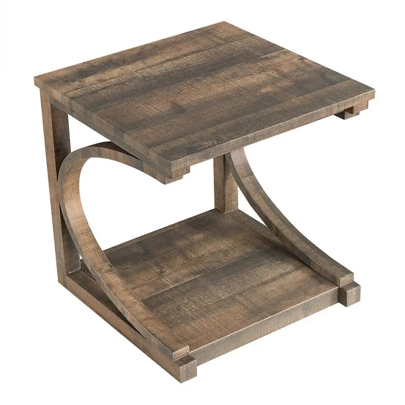 Einzigartiger Couchtisch aus Massivholz mit Ablagefach