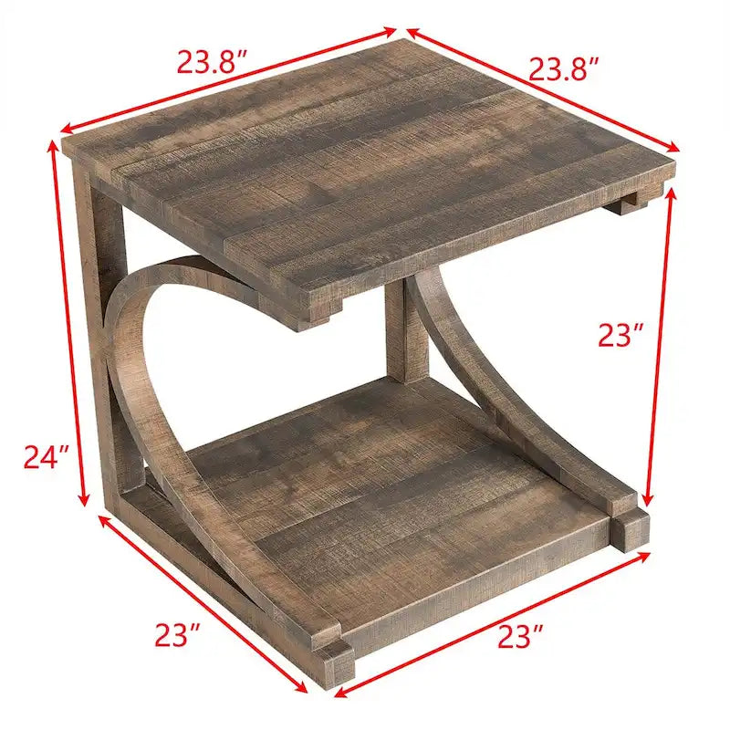 Einzigartiger Couchtisch aus Massivholz mit Ablagefach