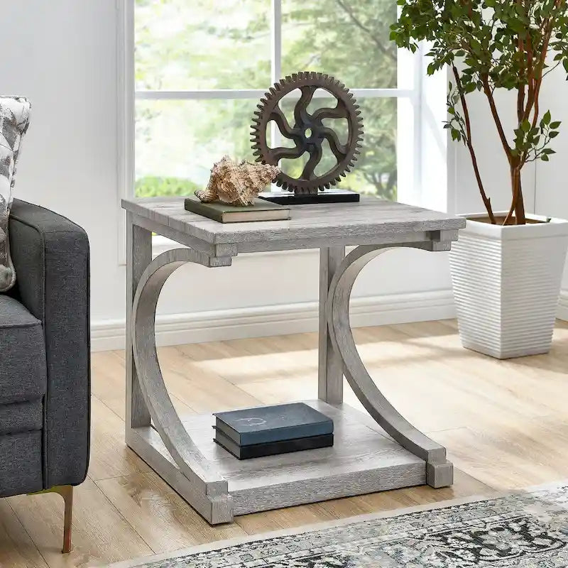 Einzigartiger Couchtisch aus Massivholz mit Ablagefach
