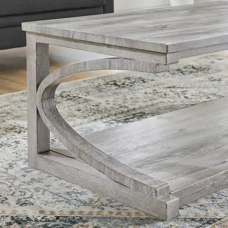 Einzigartiger Couchtisch aus Massivholz mit Ablagefach