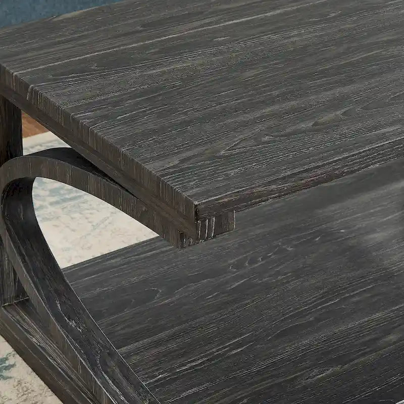 Einzigartiger Couchtisch aus Massivholz mit Ablagefach
