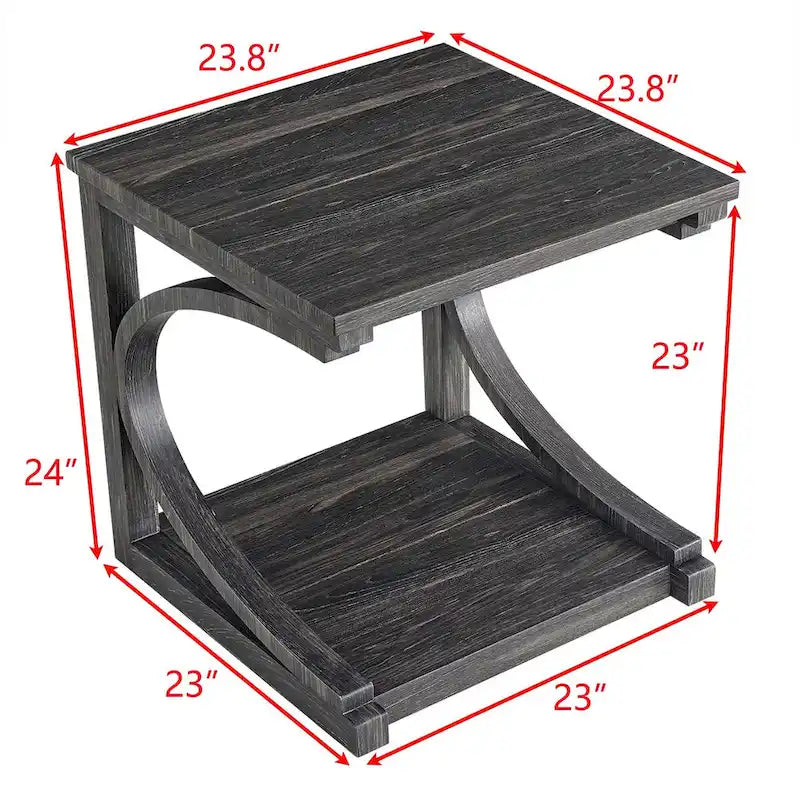 Einzigartiger Couchtisch aus Massivholz mit Ablagefach