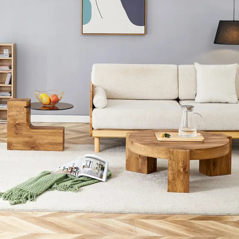 Der abnehmbare Doppelstock-Couchtisch, dessen abnehmbares Design die Raumnutzung flexibler gestalten kann