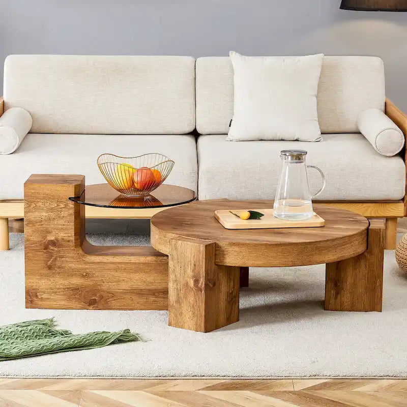 Der abnehmbare Doppelstock-Couchtisch, dessen abnehmbares Design die Raumnutzung flexibler gestalten kann
