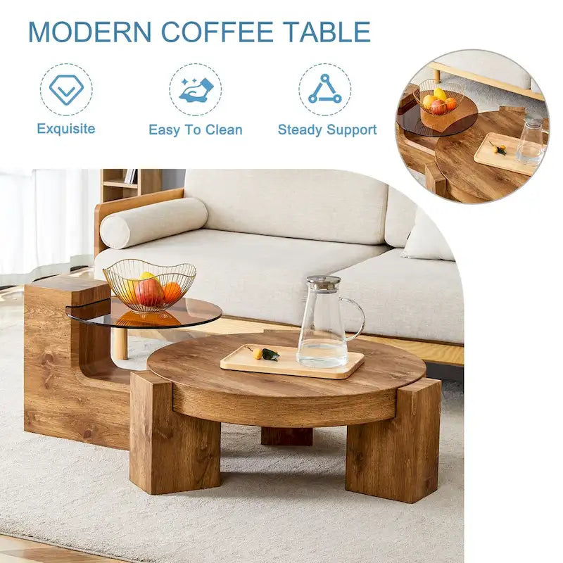 Der abnehmbare Doppelstock-Couchtisch, dessen abnehmbares Design die Raumnutzung flexibler gestalten kann