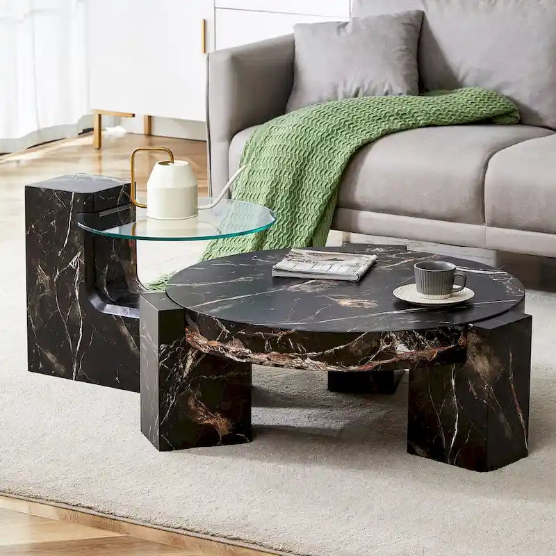 Der abnehmbare Doppelstock-Couchtisch, dessen abnehmbares Design die Raumnutzung flexibler gestalten kann