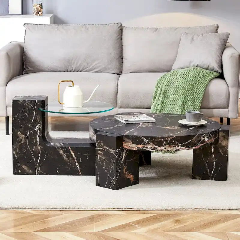 Der abnehmbare Doppelstock-Couchtisch, dessen abnehmbares Design die Raumnutzung flexibler gestalten kann