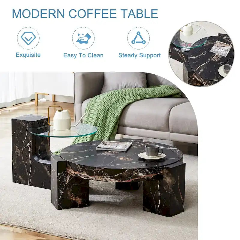 Der abnehmbare Doppelstock-Couchtisch, dessen abnehmbares Design die Raumnutzung flexibler gestalten kann