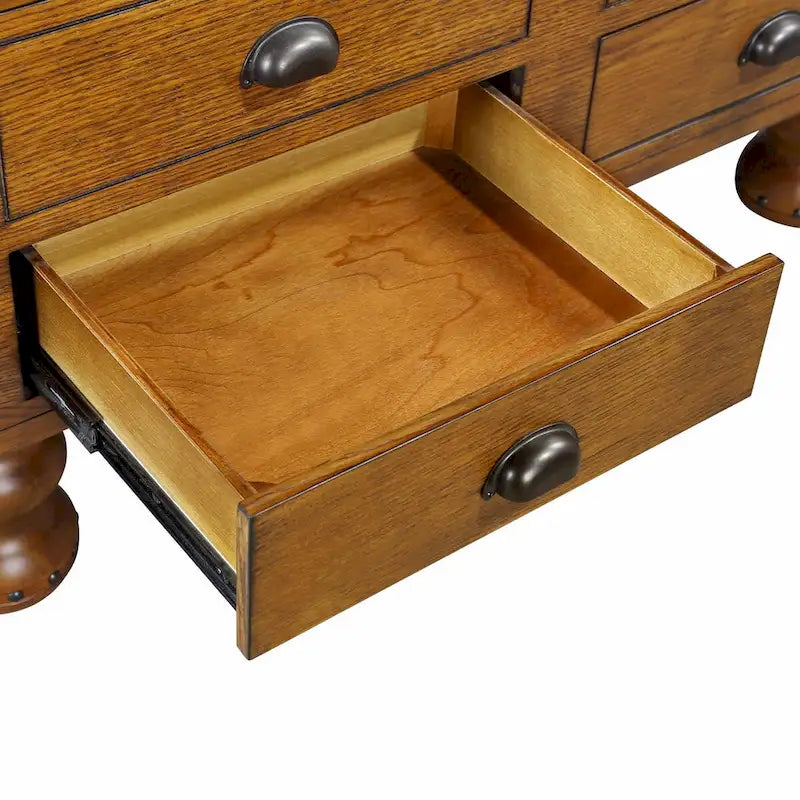 40 Massivholz-Rechteck-Couchtisch mit 4 Schubladen