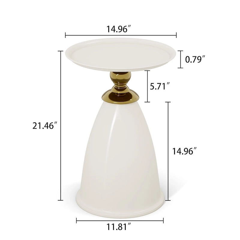 Runder Beistelltisch aus Eisen im Luxusdesign, minimalistischer runder Beistelltisch für kleine Räume
