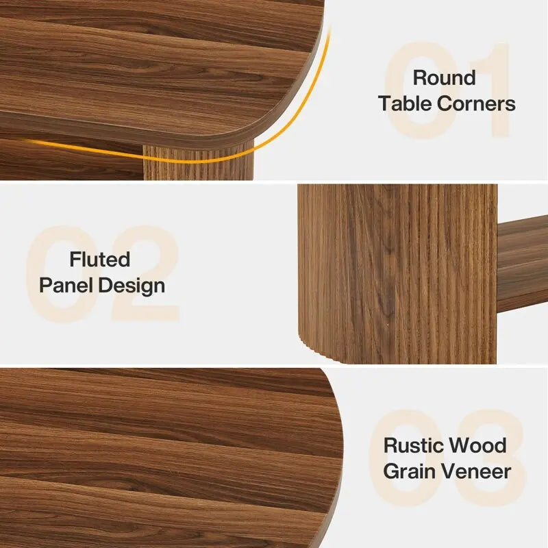 Rustikaler Couchtisch aus Holz mit Ablagefächern