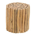 Teakholz handgemachter Beistelltisch mit Stockbündel-Design – Braun – Roche River Decor