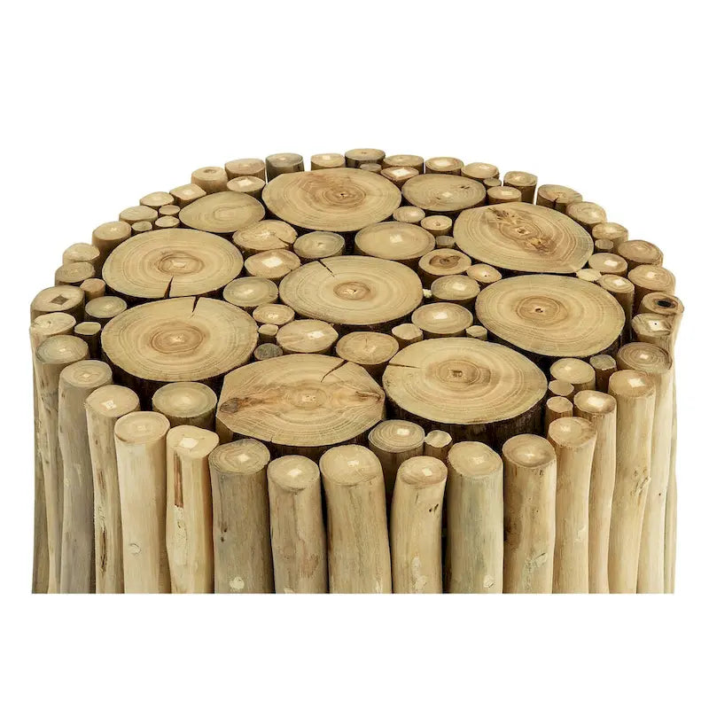 Teakholz handgemachter Beistelltisch mit Stockbündel-Design – Braun – Roche River Decor
