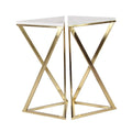 Metall-Beistelltisch mit Marmorplatte – 2er-Set Gold – Roche River Decor