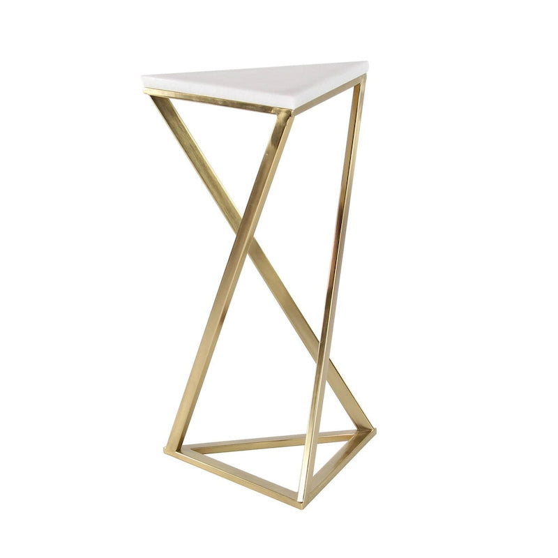 Metall-Beistelltisch mit Marmorplatte – 2er-Set Gold – Roche River Decor