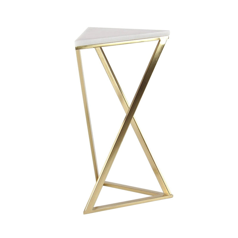 Metall-Beistelltisch mit Marmorplatte – 2er-Set Gold – Roche River Decor