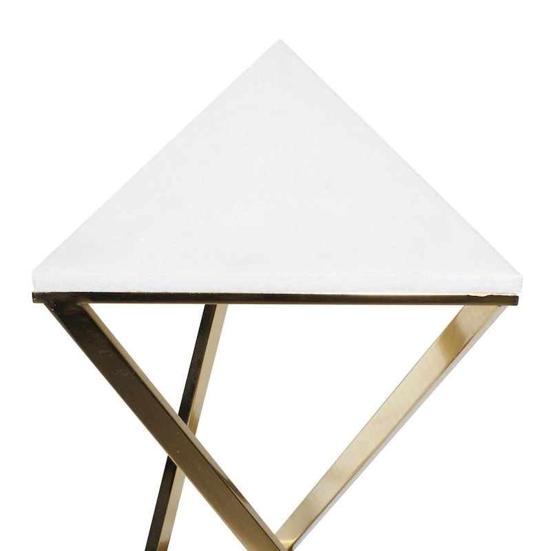Metall-Beistelltisch mit Marmorplatte – 2er-Set Gold – Roche River Decor