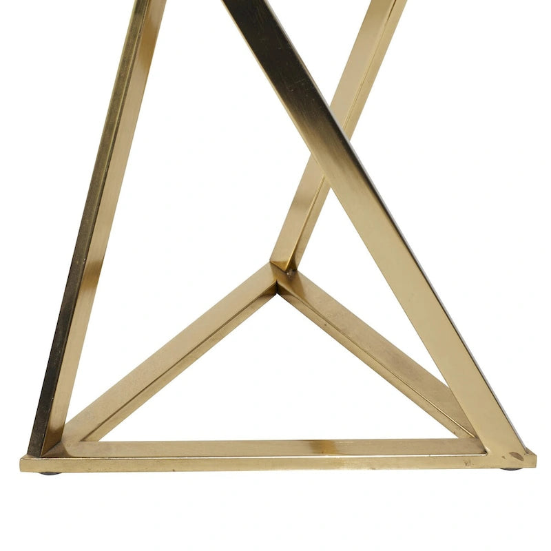 Metall-Beistelltisch mit Marmorplatte – 2er-Set Gold – Roche River Decor