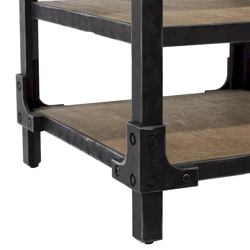 Beistelltisch aus Holz mit 2 Ablagen – Braun – Roche River Decor