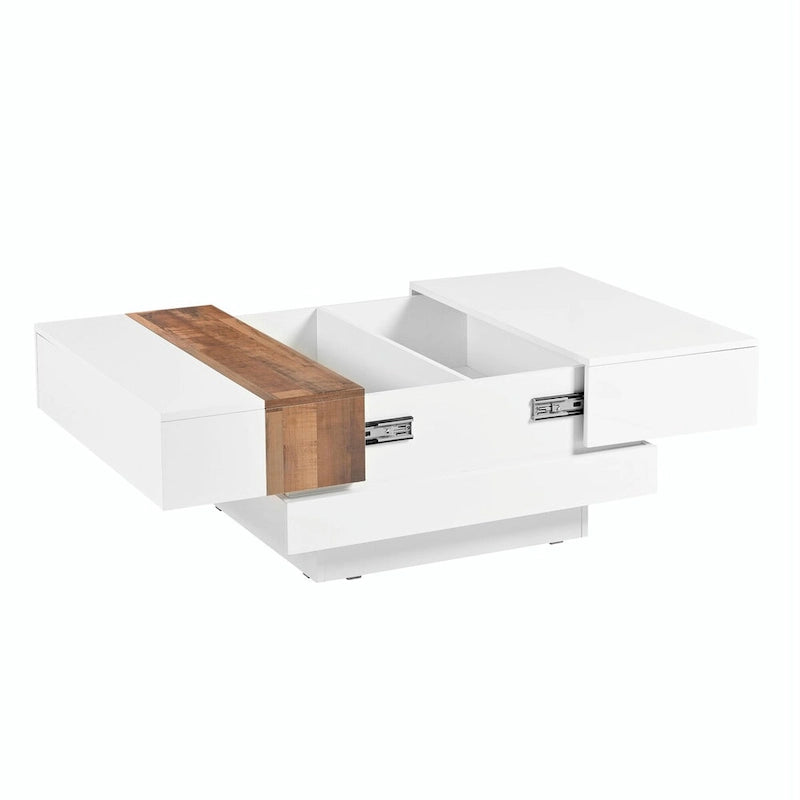 31,4 Quadratischer Couchtisch mit verschiebbarer Tischplatte und verstecktem Stauraum