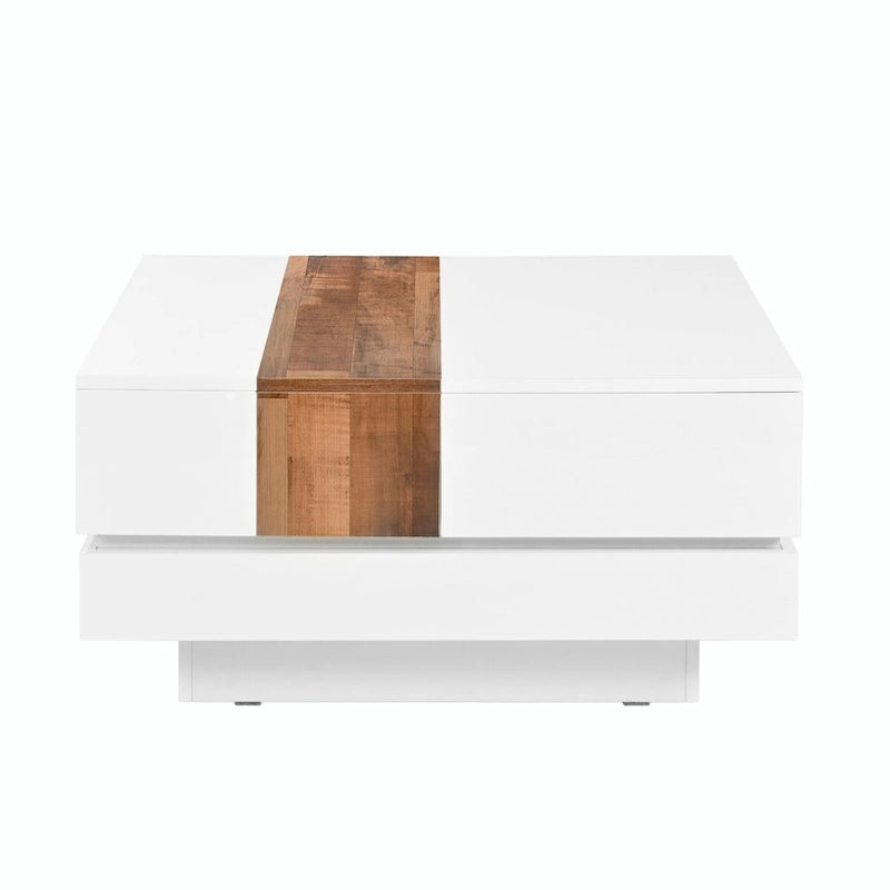 31,4 Quadratischer Couchtisch mit verschiebbarer Tischplatte und verstecktem Stauraum
