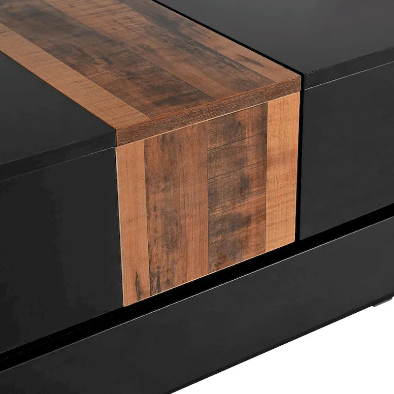 31,4 Quadratischer Couchtisch mit verschiebbarer Tischplatte und verstecktem Stauraum