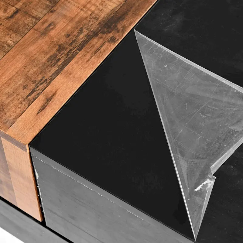 31,4 Quadratischer Couchtisch mit verschiebbarer Tischplatte und verstecktem Stauraum