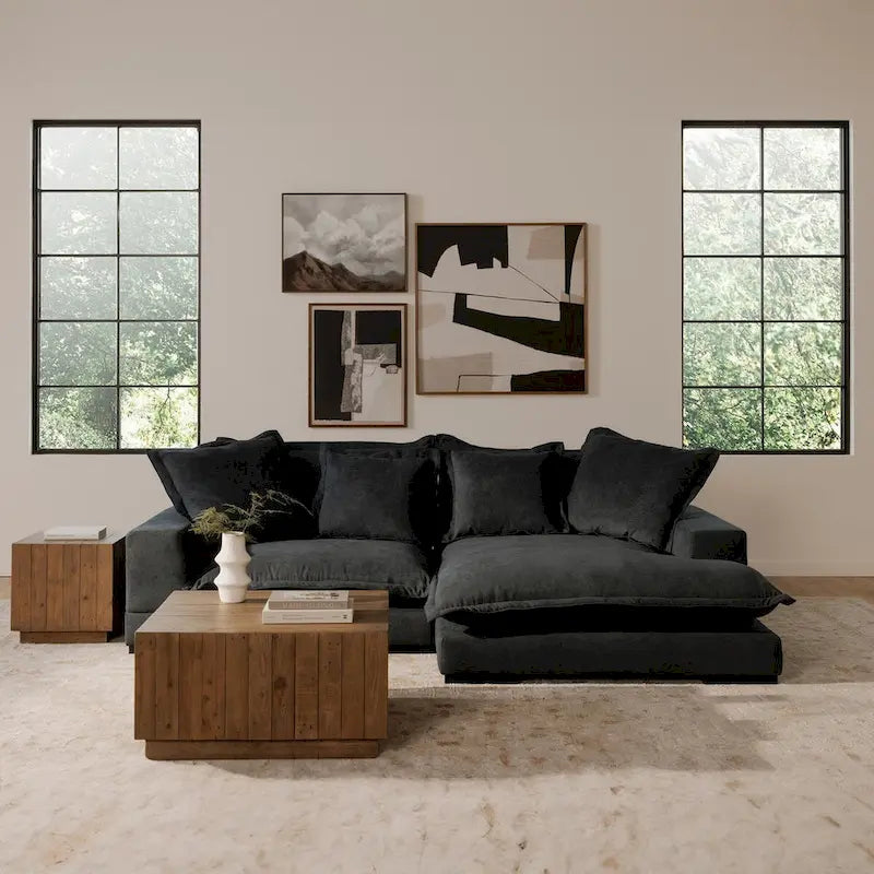 NADAAL STUDIOS Niall, quadratischer Couchtisch aus Holz, Braun - 80 x 80 x 40,6 cm